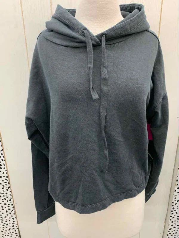 Zella Gray Womens Size M Sweatshirt Hoodie with Slit Hem Functional Movement