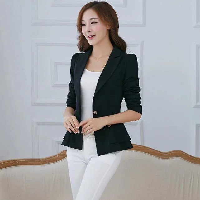 Spring Women Coat Jacket Blazers Female Long Sleeve Coat Women Single Button Coats Female Jacket Blazers Feminino CM2142 Anorak Shell Jacket Lightweight Jacket
