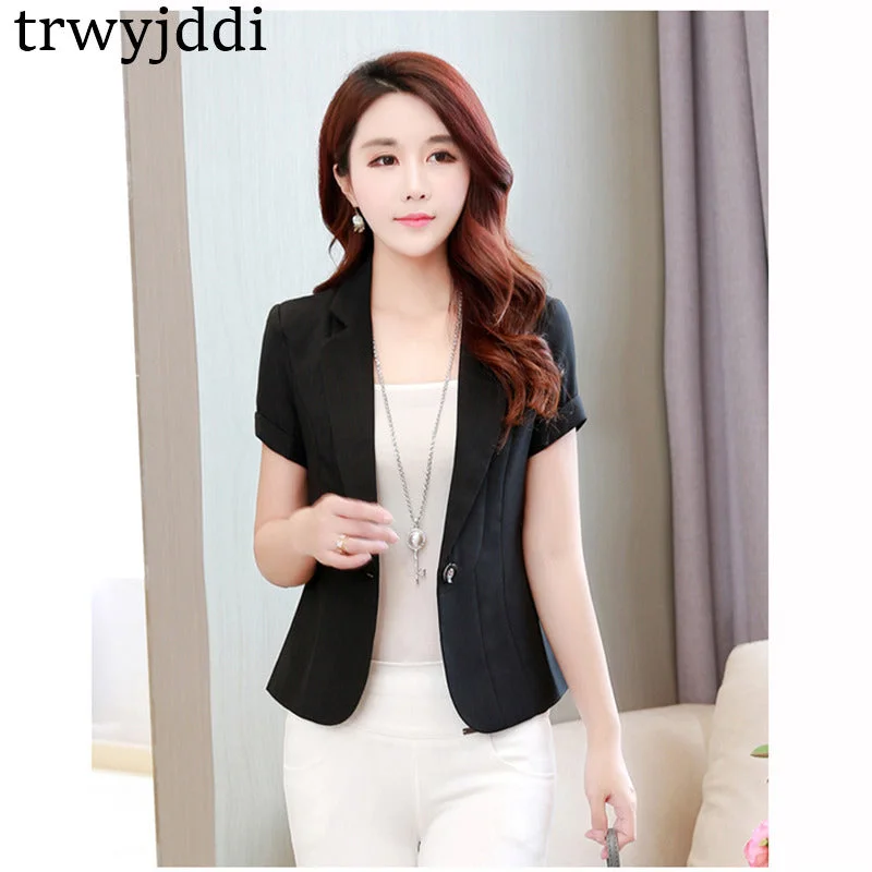 2022 Summer New Short Sleeve Women Blazer Short Coats Korean Female Suit Jackets Summer Blazers Slim Casual Office Ladies hl468 Plaid Jacket Tartan Jacket Houndstooth Jacket