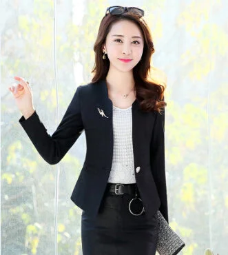 Spring Autumn New Fashion Women Blazer Casual One Button Small Suit Jacket Ladies Short Coats Tops Trend Appliqued Jacket Beaded Jacket Sequined Jacket