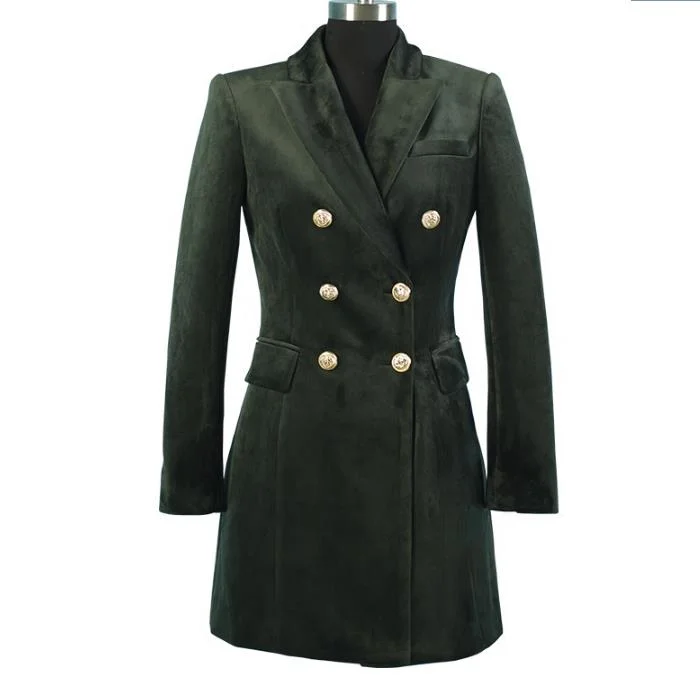 High Quality 2022 Blazer Woman Velvet Suit Slim Casual fashion office lady designs double breasted blazer long suit jacket Lace Jacket Ribbed Jacket Sequined Jacket