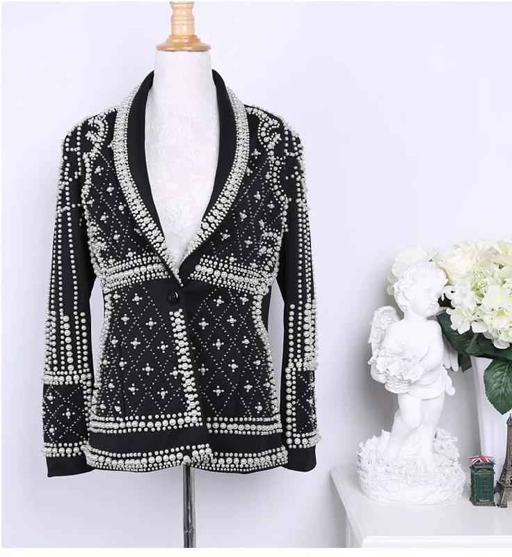 High Quality Women Blazer jackets 2022 new Fashion Paris Brand Designers Beaded Embellished Blazer jacket Feminino Woman Clothes Anorak Shell Jacket Lightweight Jacket