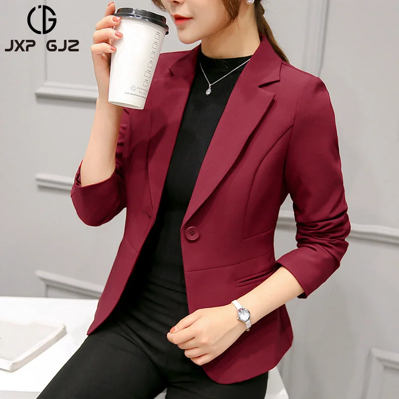 JXP GJZ Women Black Slim Fit Blazer Jackets Notched Office Work Blue Blazer Outfits Casual Tops Long Sleeve Outerwear Coats S Striped Jacket Polka Dot Jacket Floral Jacket