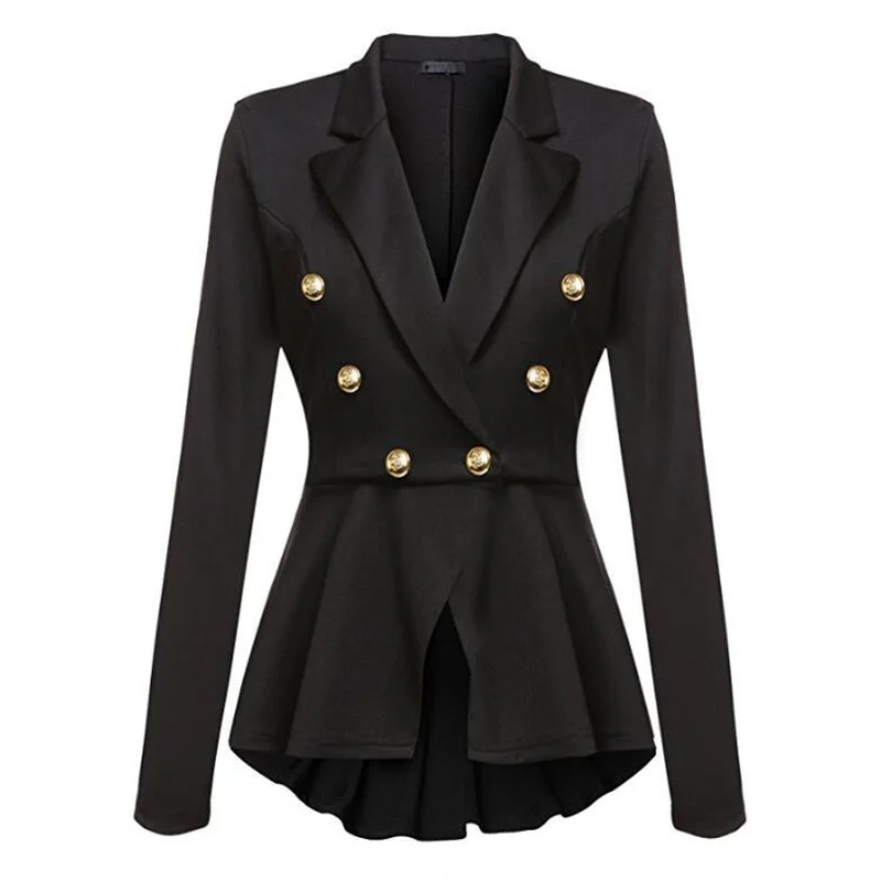 Spring Autumn Women Slim Coat New 2022 Plus Size Casual Jacket Long Sleeve Double-breasted Suit Lady Blazer Work Wear 5XL Embroidered Jacket Appliqued Jacket Beaded Jacket