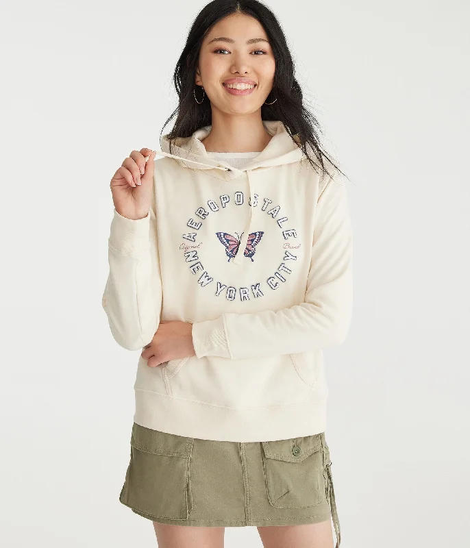 Aeropostale Butterfly Pullover Hoodie Wide Sleeve Pullover