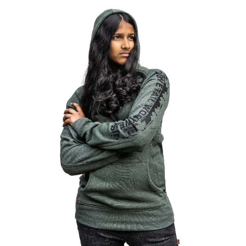 Dovetail Women's - Anna Pullover Hoodie - Forest Green Slim Sleeve Pullover