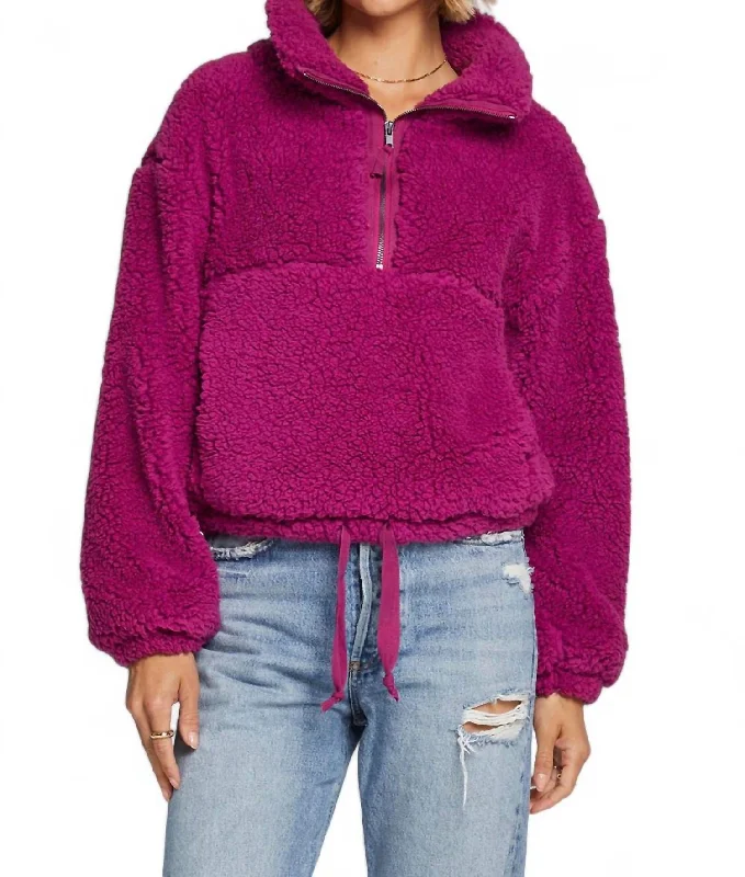 Everest Pullover In Berry Long Bell Sleeve