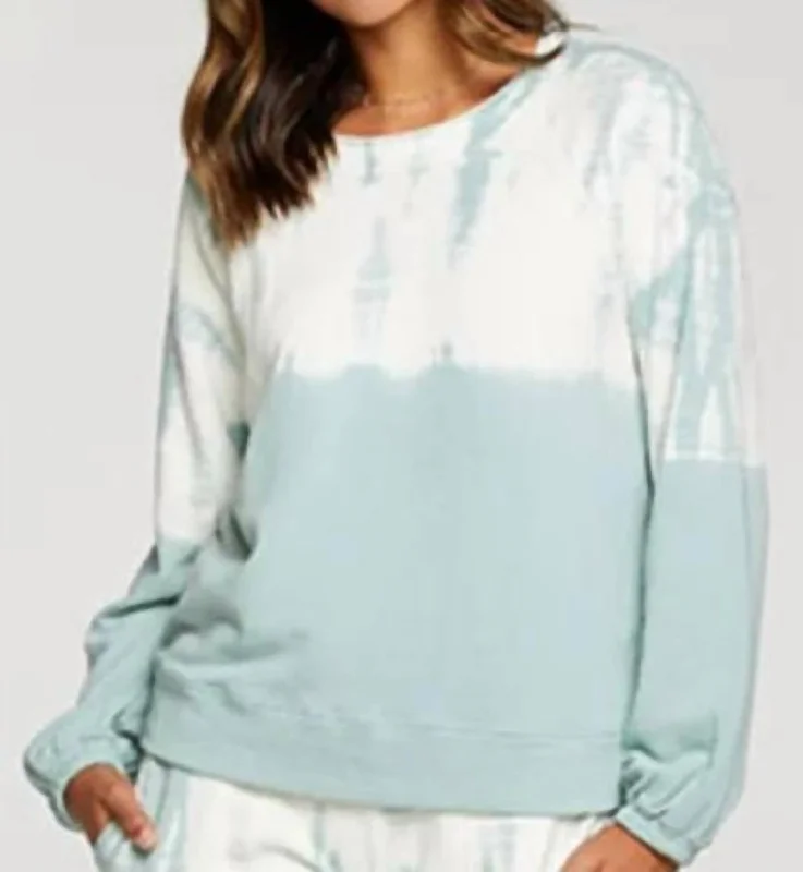 French Terry Raglan Pullover Ice Plant In Ice Plant Tie Dyr Bolero Style Sweater
