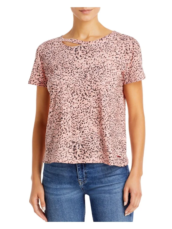 Harlow Womens Printed Short Sleeves Pullover Top Short Sleeve Top