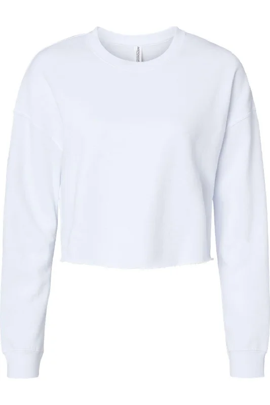 Independent Trading Co. Women´s Lightweight Cropped Crew Pullover Bell Sleeve Stylish