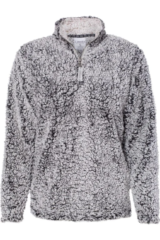 J. America Womens Epic Sherpa Quarter-Zip Pullover Chenille Soft Sweater
