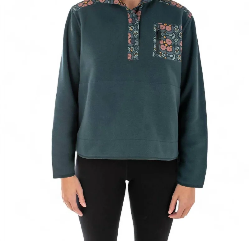 Juniper Fleece Pullover In Tidal One Shoulder Top