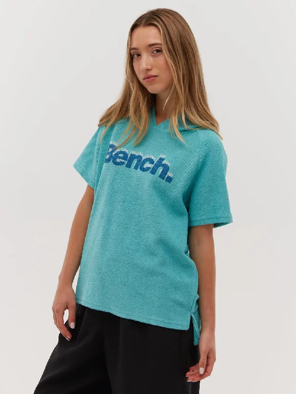 Juniper Short Sleeve High-Low Hem Pullover Hoodie Turtleneck Warm Pullover