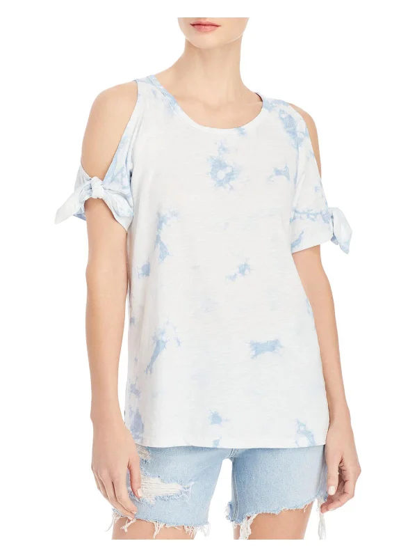 Lou Lou Womens Cold Shoulder Tie Dye Pullover Top Alpaca Blend Soft