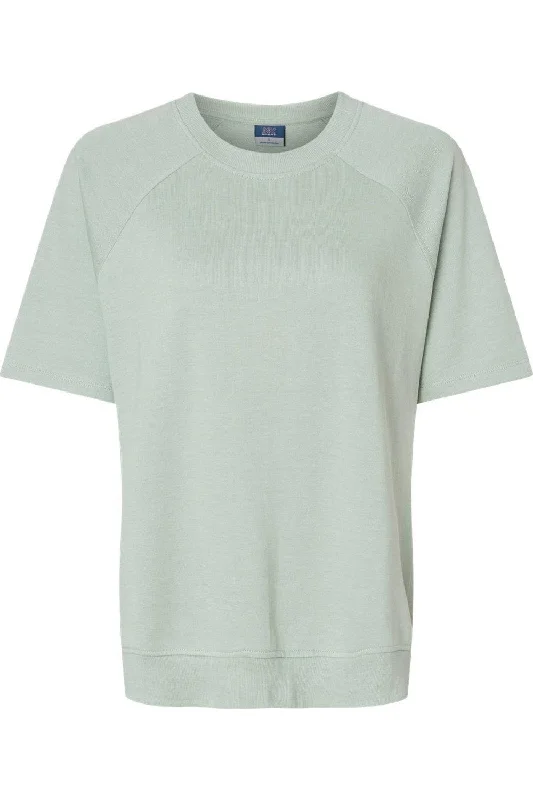 MV Sport Women´s French Terry Short Sleeve Crewneck Pullover Box Sleeve Comfort
