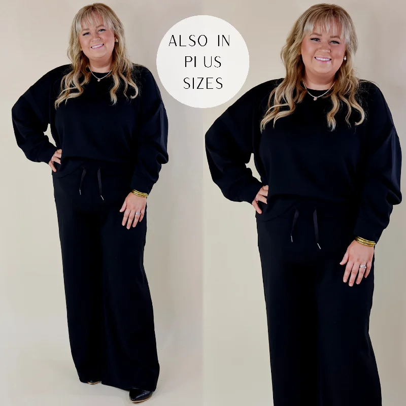 SPANX | AirEssentials Crew Neck Pullover in Black Boat Neck Sweater