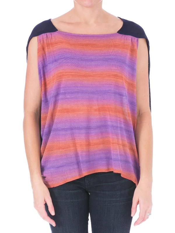 Space Sky Womens Knit Hi-Low Pullover Top V-Neck Stylish Pullover
