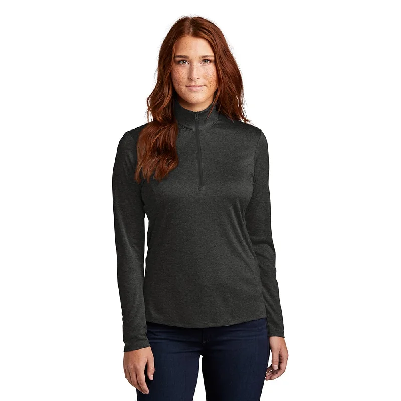 Sport-Tek LST469 Women's Endeavor Half-Zip Pullover Polo Neck Sweater