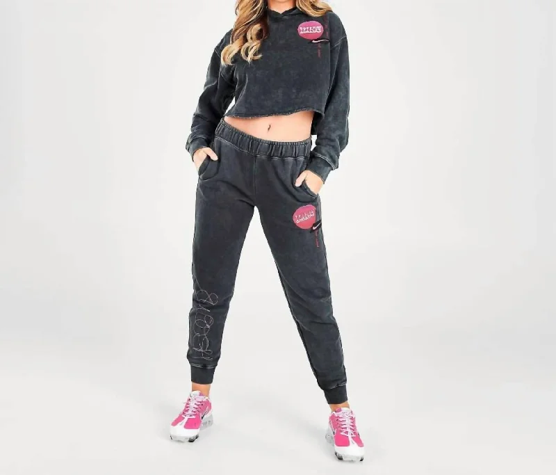 Sportswear Cropped Pullover Hoodie In Black Mock Neck Pullover
