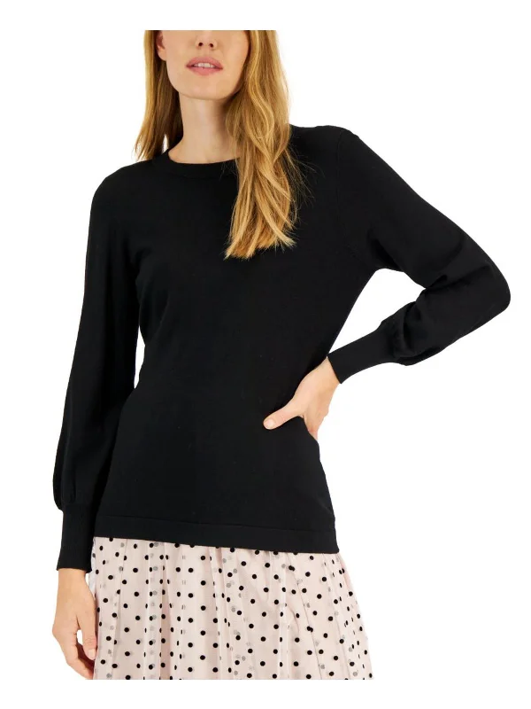 Womens Back Cut-Out Bishop Sleeves Pullover Top Solo Sleeve Pullover