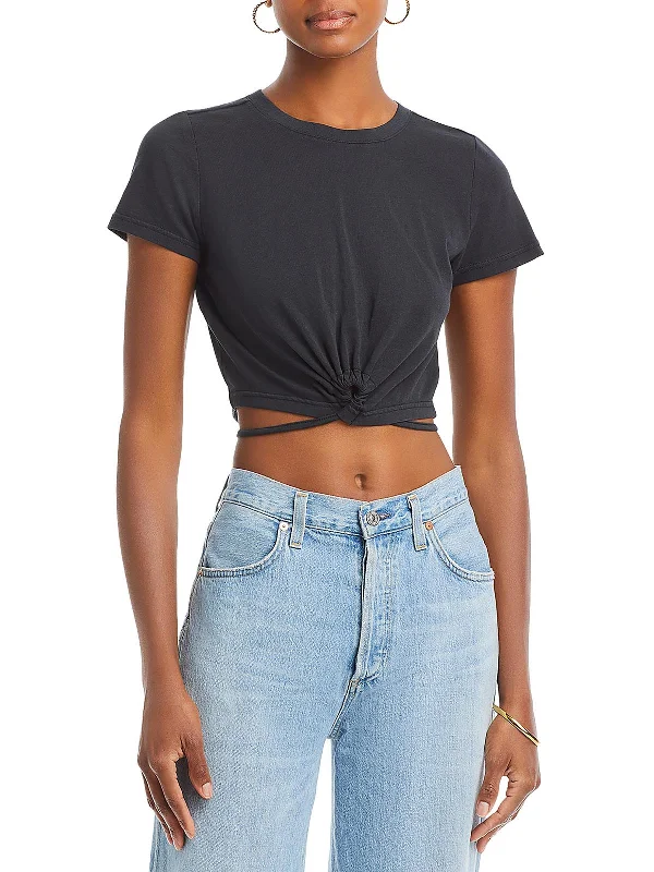 Womens Cotton Cut Out Pullover Top Halter Neck Top