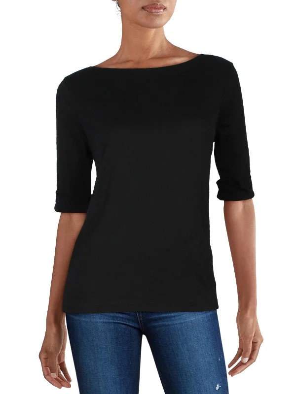 Womens Crewneck Elbow Sleeve Pullover Top Turtleneck Warm Pullover
