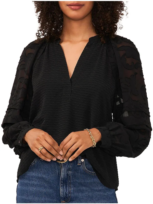 Womens Evening Wear V Neck Pullover Top Leg Sleeve Comfort