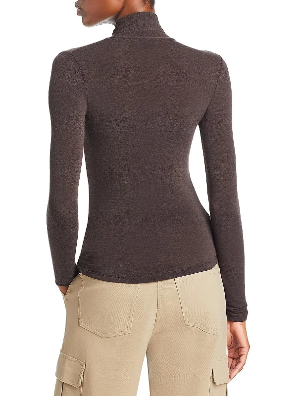 Womens High Neck Front Twist Pullover Top Boat Neck Sweater