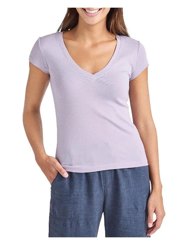 Womens Knit Cotton Pullover Top Saggy Sleeve Comfort