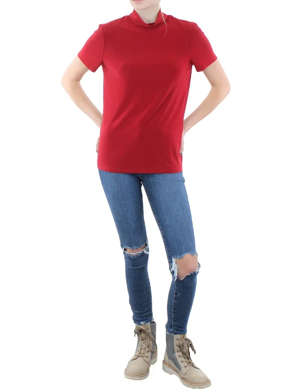 Womens Mockneck Wear To Work Pullover Top Wide Sleeve Pullover