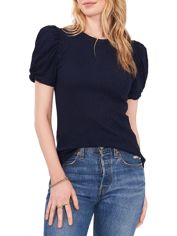 Womens Ribbed Crewneck Pullover Top Hooded Pullover Sweater
