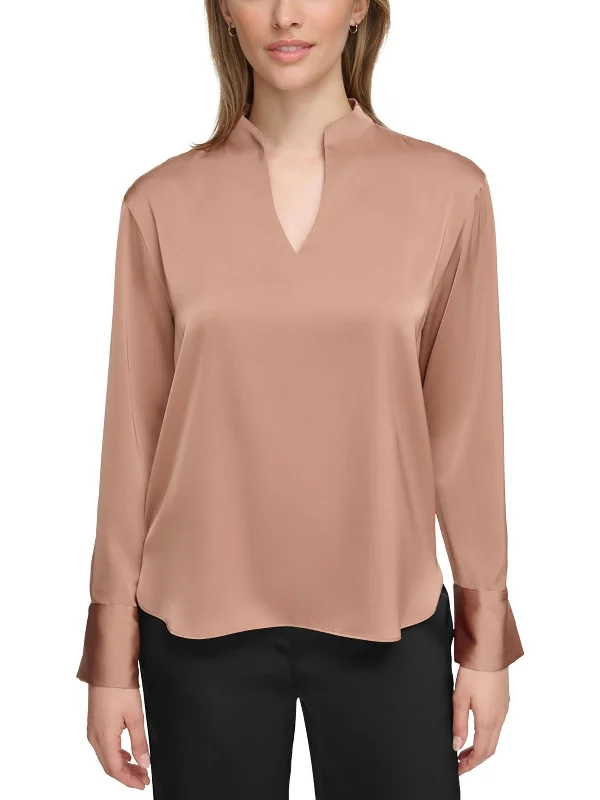 Womens V-Neck Pullover Blouse Surplice Neck Pullover