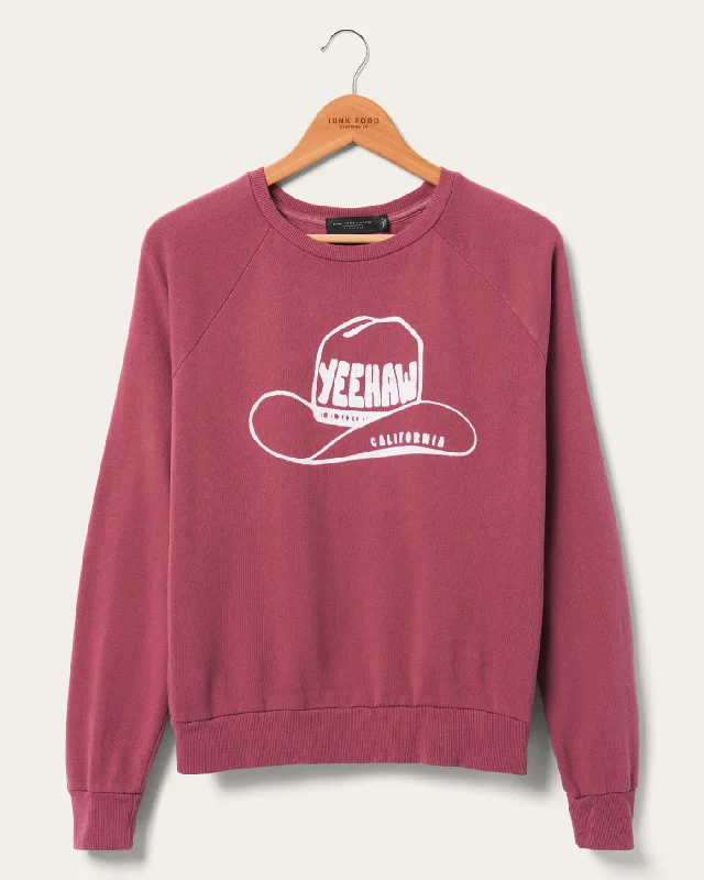 Women's Yeehaw Vintage Raglan Pullover Three Quarter Sleeve