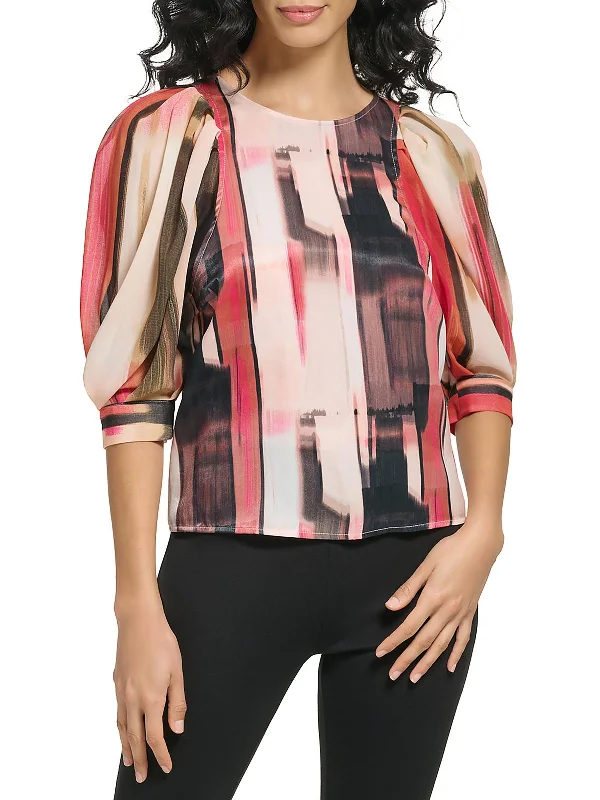 Womens Zipper Pullover Top Set Sleeve Pullover