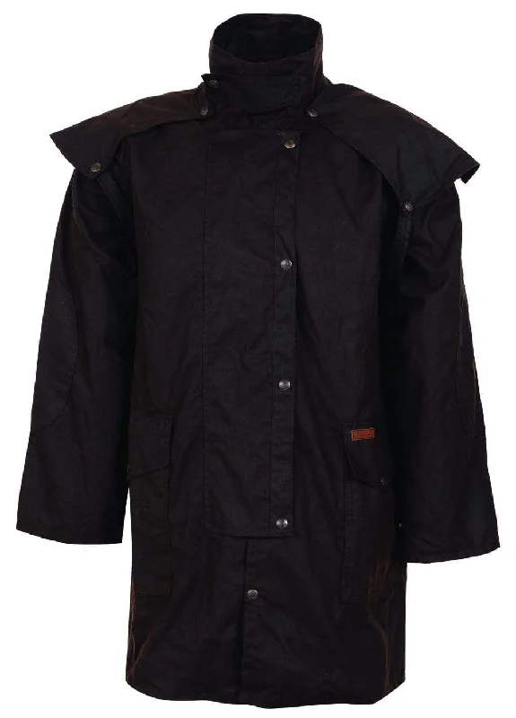 Short Oilskin Coat Fur-Lined Aviator Coat