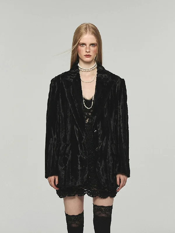 Acetate Smooth Blazer Slimming Women's Blazer