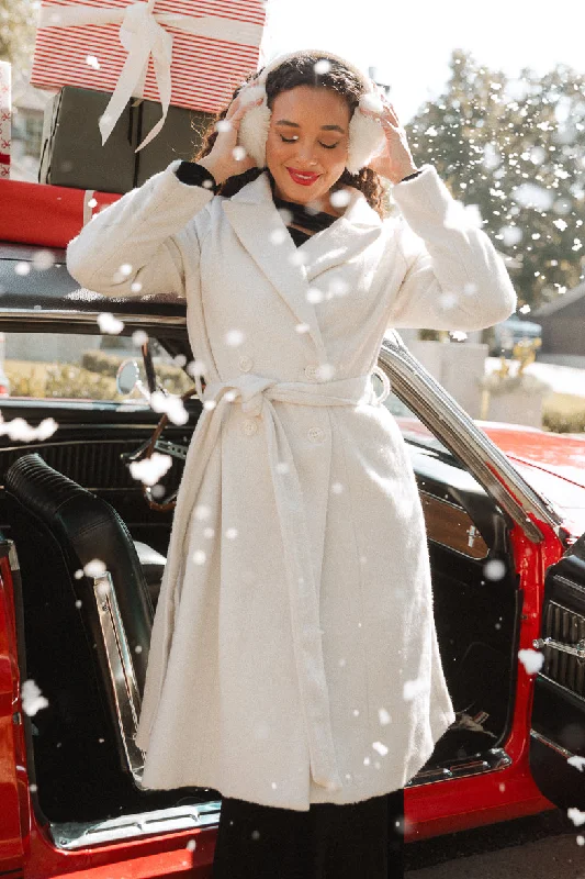 Adeline Coat in Cream Draped Longline Jacket