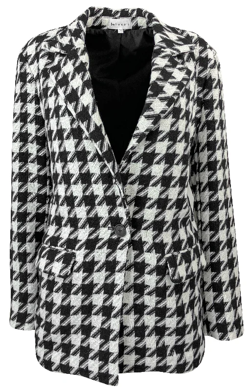 Bella Dahl Houndstooth Blazer in Black/White Plus Size Women's Coat