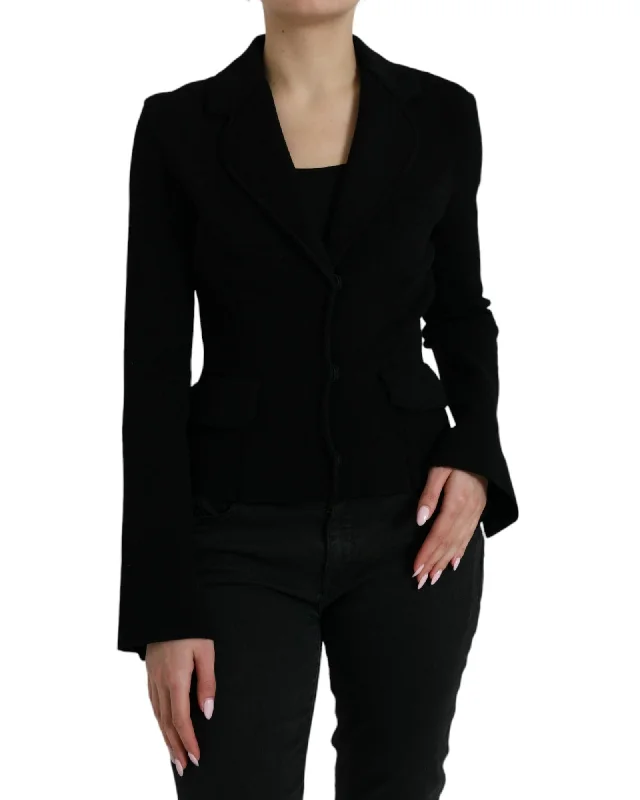 Dolce & Gabbana Elegant  Designer Blazer with Notch Lapels and Button Closure Women's Short Blazer