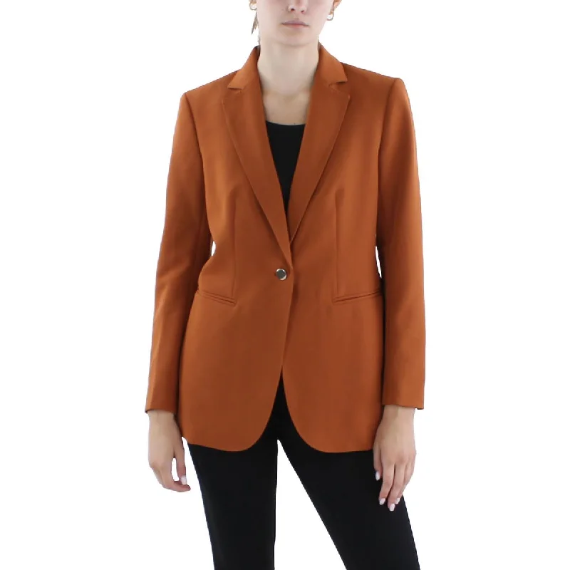Womens Collar Polyester One-Button Blazer Women's Trendy Blazer