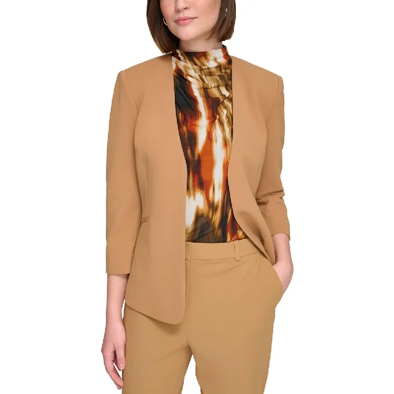 Womens Scuba Office Wear Open-Front Blazer Women's Vintage Jacket
