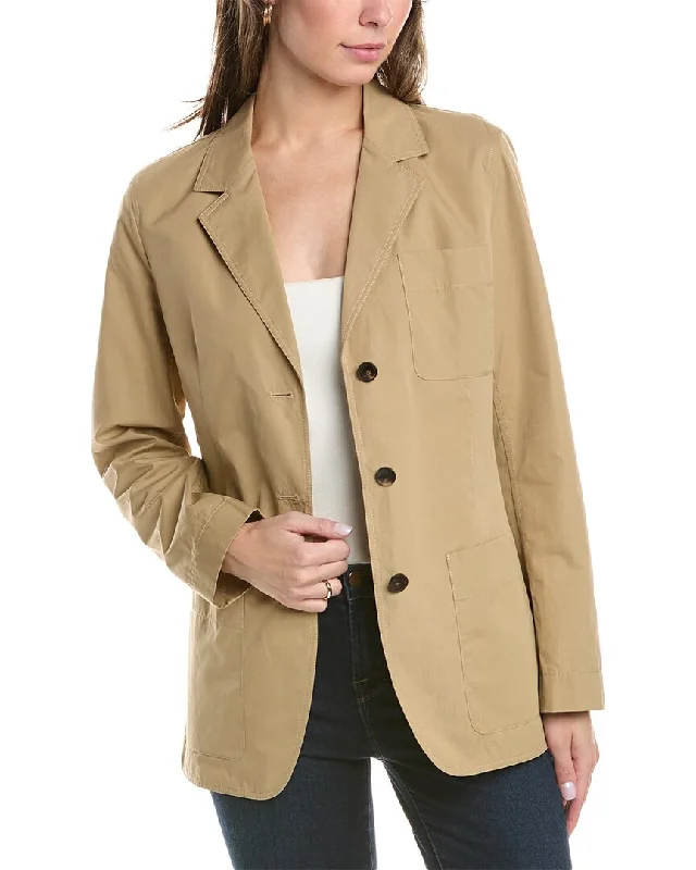 Lafayette 148 New York Patch Pocket Single Breasted Blazer Women's Luxurious Jacket