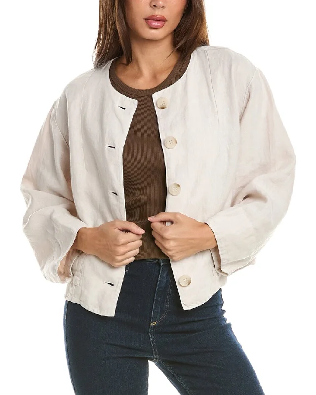 Velvet By Graham & Spencer Linen Blazer Women's Trendy Jacket