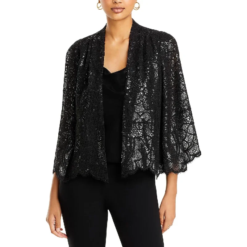 Delilah Womens Lace Sequined Open-Front Blazer Women's Premium Blazer