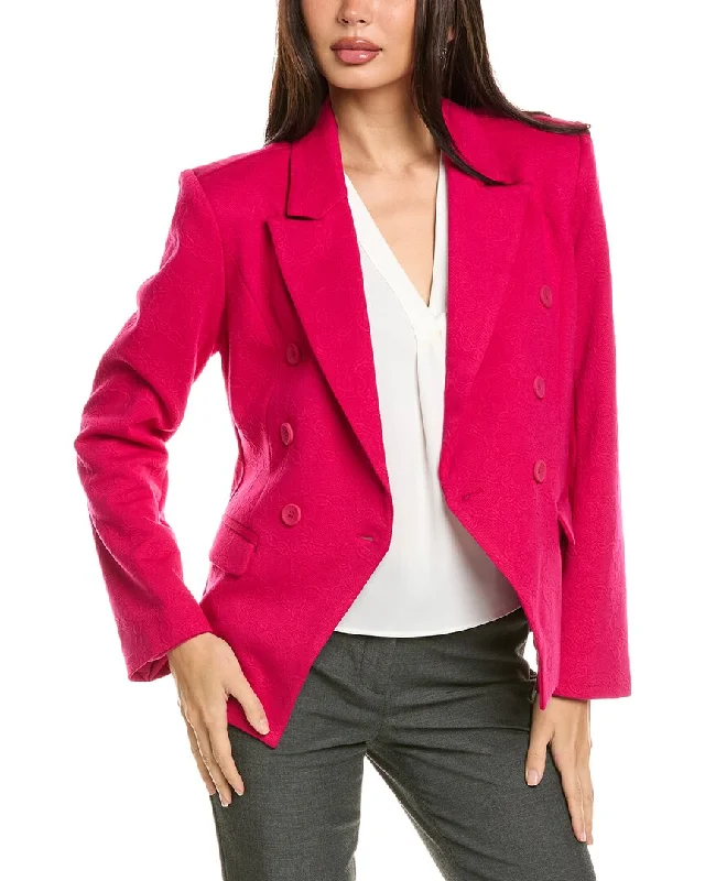 Badgley Mischka Chain Lock Jacquard Blazer Women's Party Jacket
