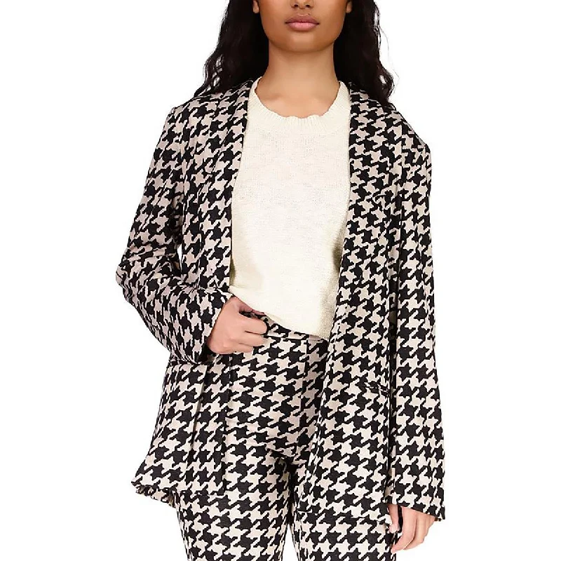 Womens Herringbone Office One-Button Blazer Fashion Women's Blazer