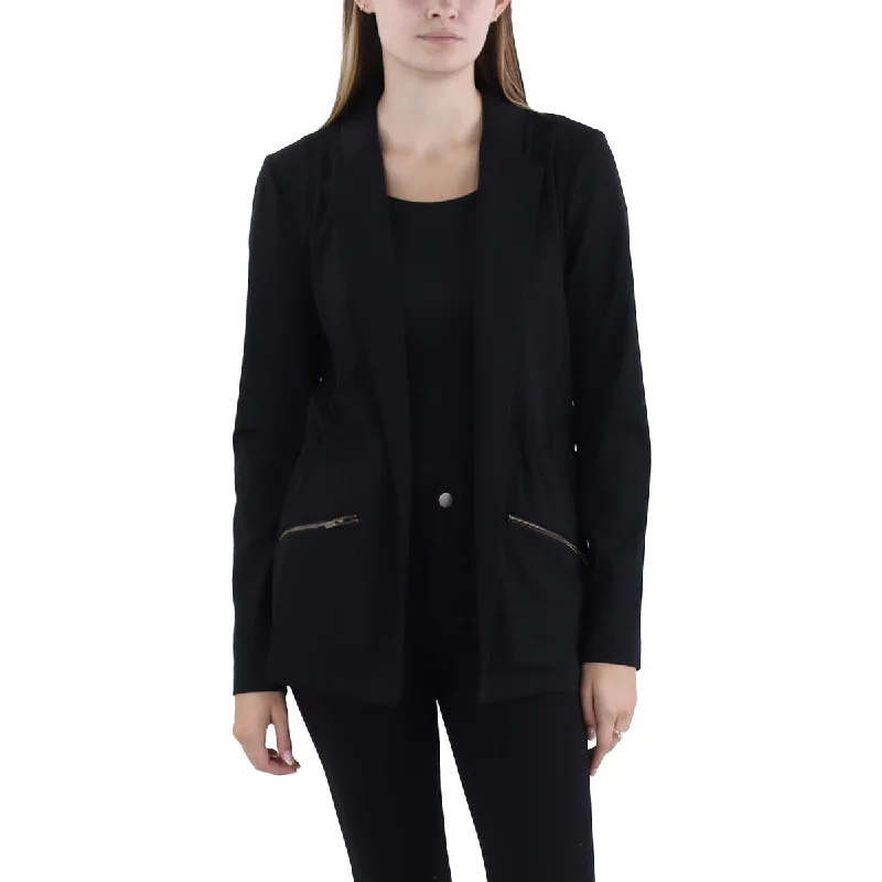Womens Drawstring Collar Open-Front Blazer Spring Women's Coat