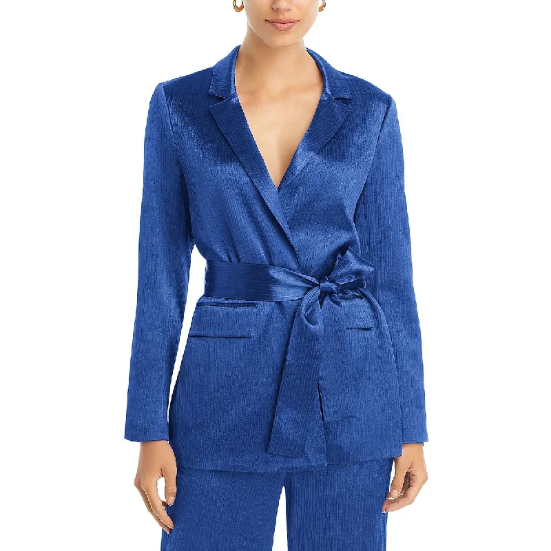Cassidy Womens Satin Suit Separate Open-Front Blazer Women's Trendy Jacket