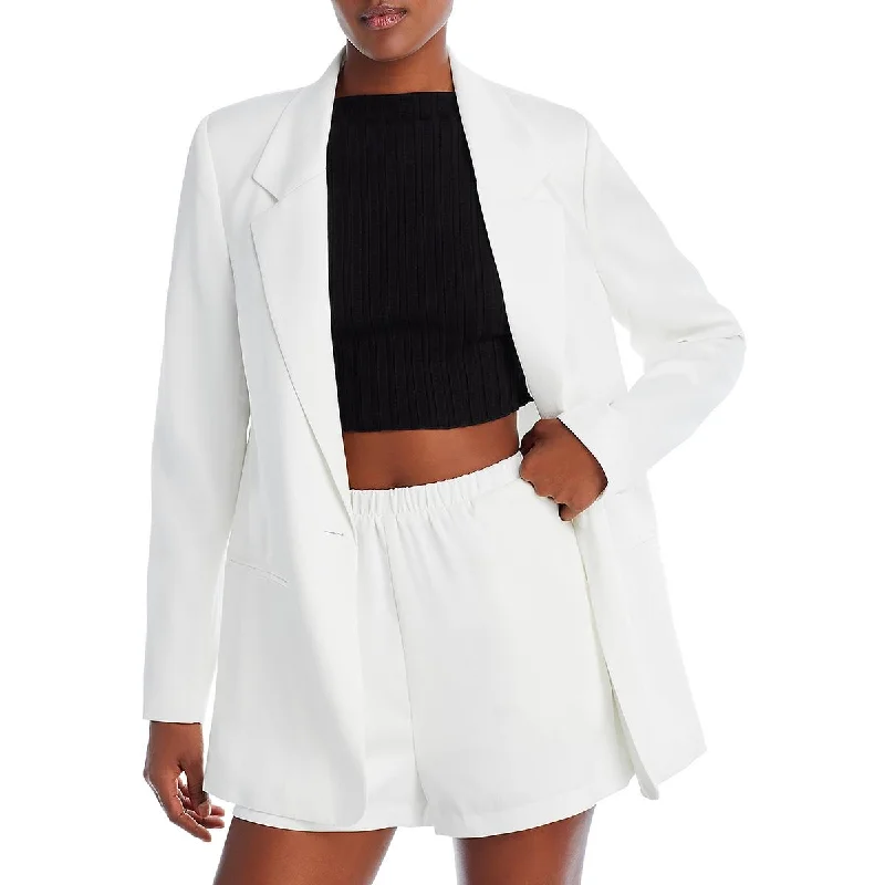 Womens Textured Polyester One-Button Blazer Women's Classic Blazer