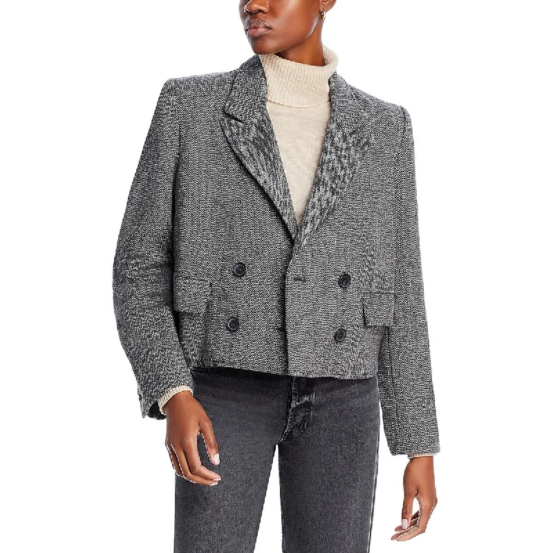 Heritage Womens Tweed Wool Blend Two-Button Blazer Women's Handmade Blazer
